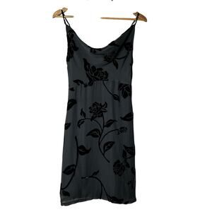Helen Wang New York NWT‎ Slip Dress Size 2 Gray Velvet Burnout Vintage Y2K